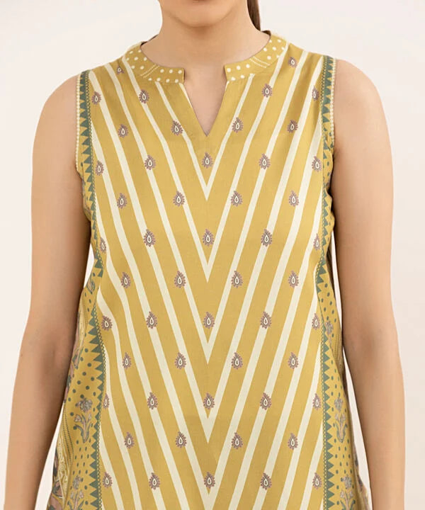 3 Piece - Printed Light Linen Suit