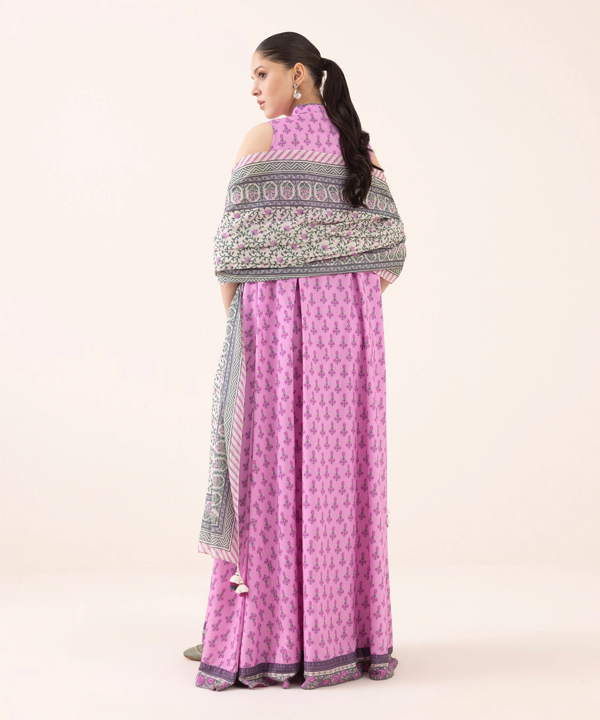 3 Piece - Printed Light Linen Suit