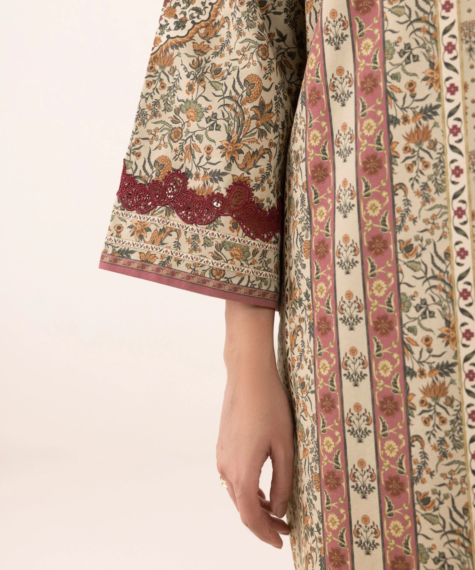 3 Piece - Printed Cotton Suit