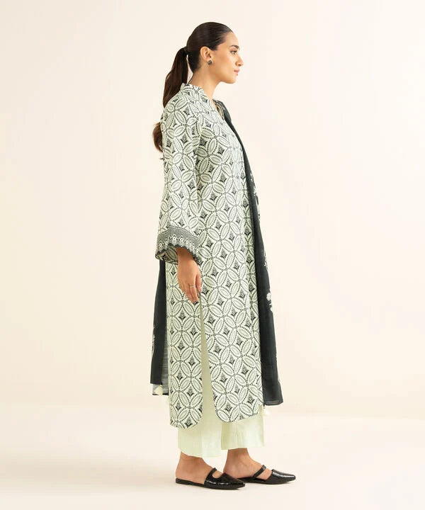 3 Piece - Printed Light Khaddar Suit