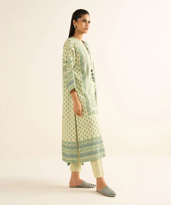 3 Piece - Printed Linen Suit