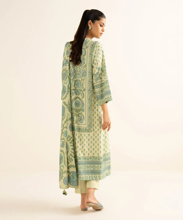 3 Piece - Printed Linen Suit