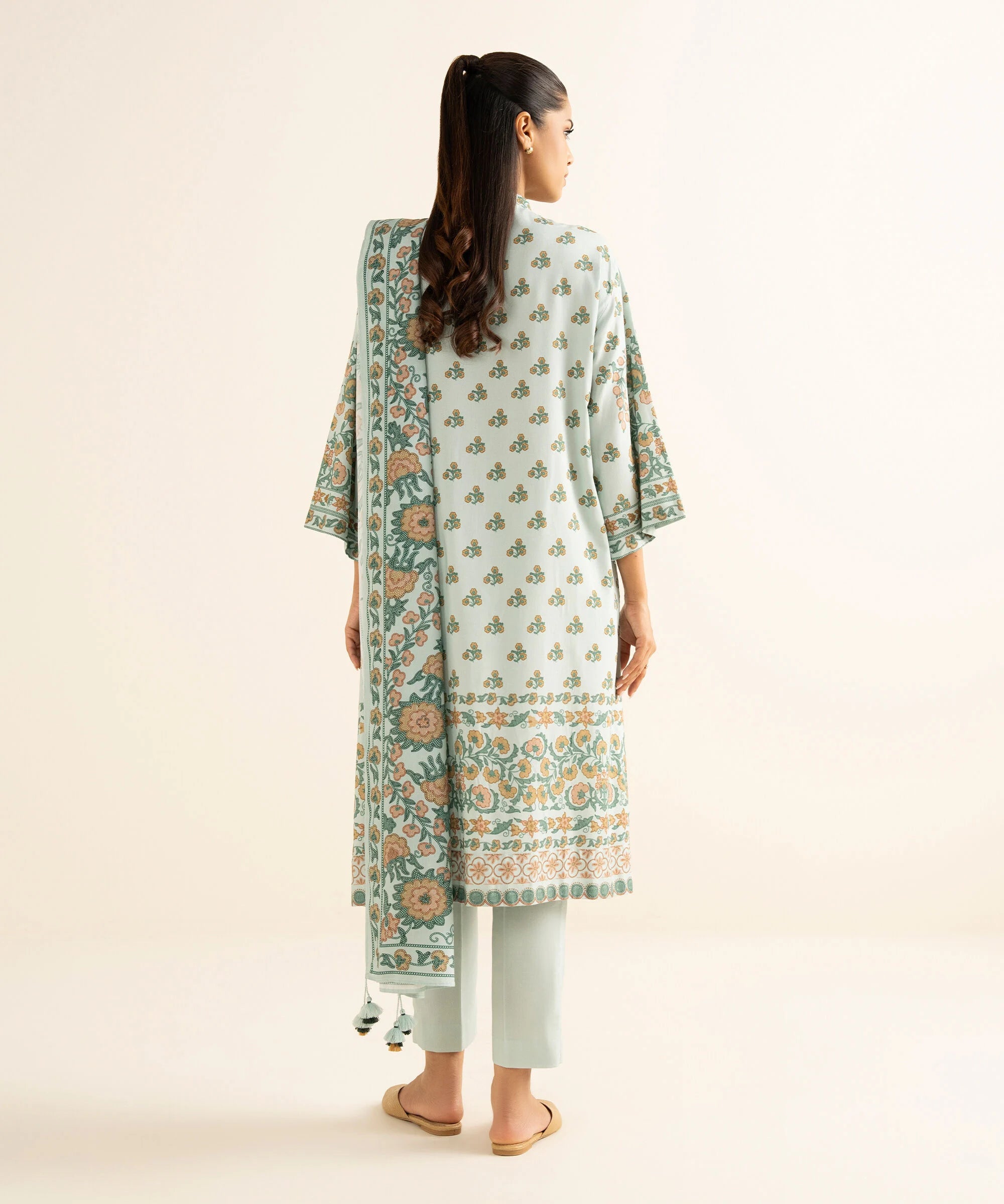 3 Piece - Printed Linen Suit