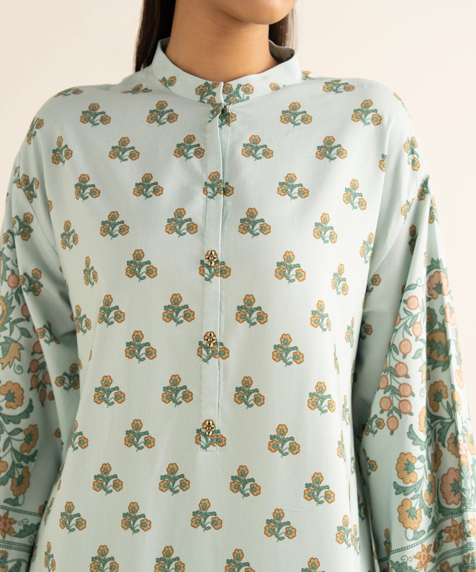 3 Piece - Printed Linen Suit