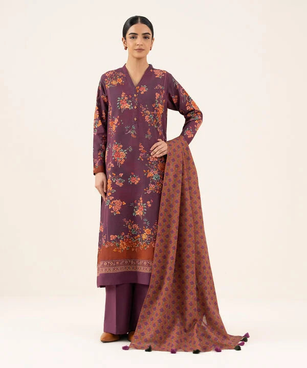 3 Piece - Printed Khaddar Suit