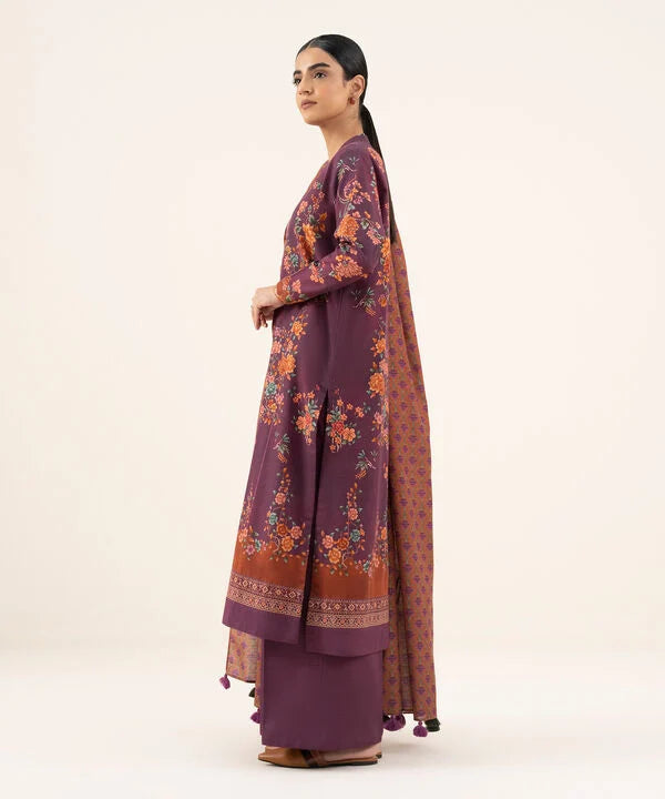 3 Piece - Printed Khaddar Suit