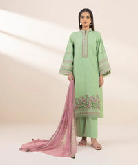 3 Piece - Embroidered Dobby Suit