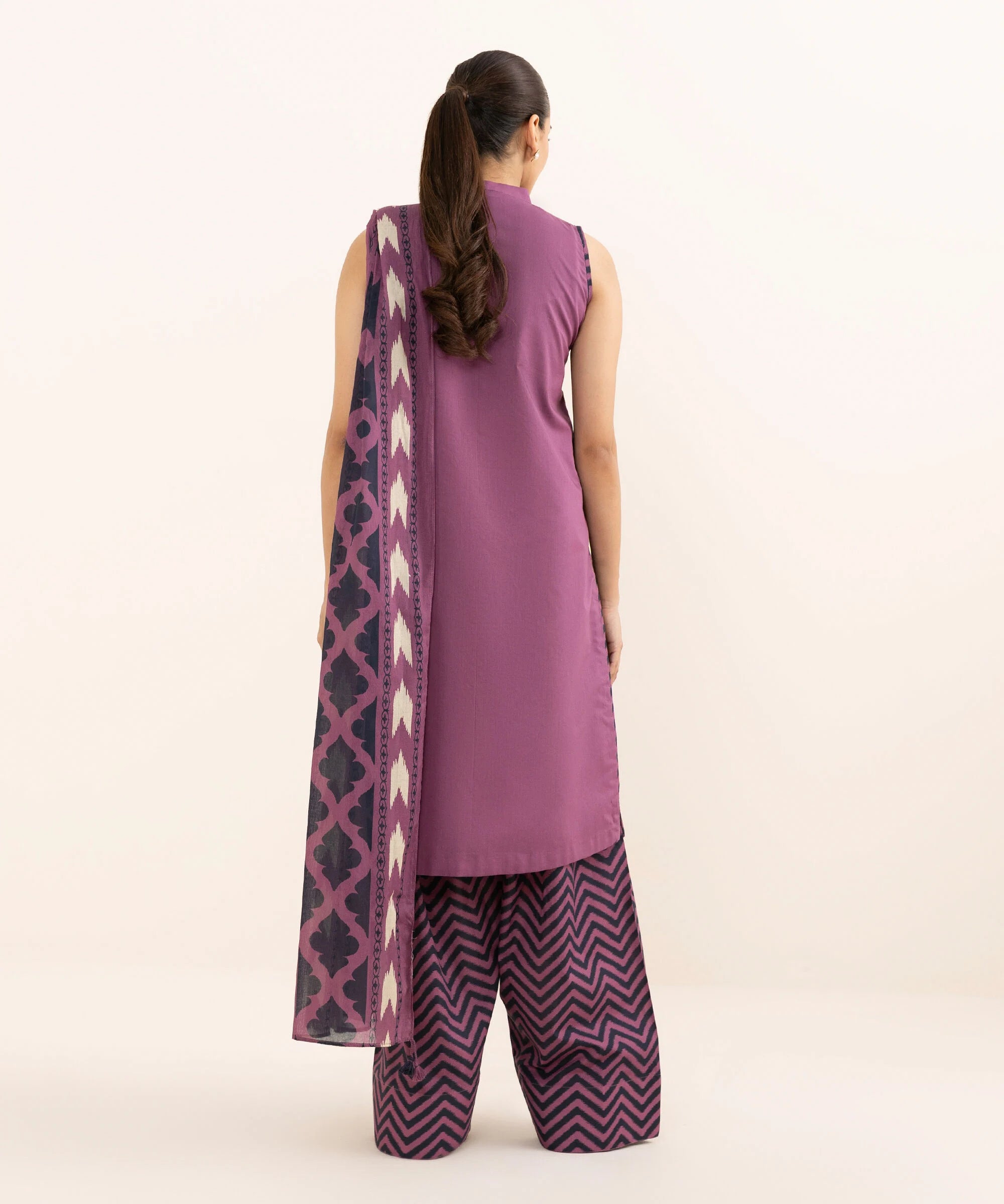 3 Piece - Embroidered Dobby Suit