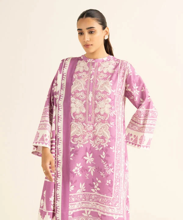 3 Piece - Embroidered Light Khaddar Suit