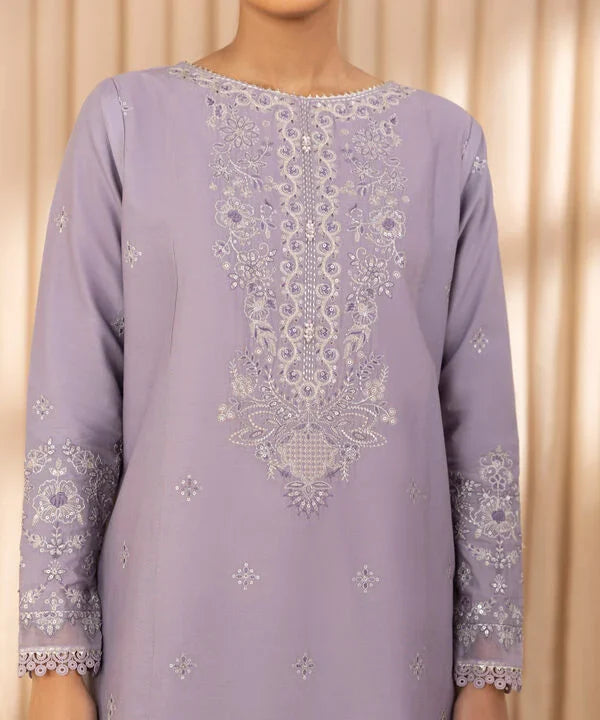 3 Piece - Embroidered Cotton Suit