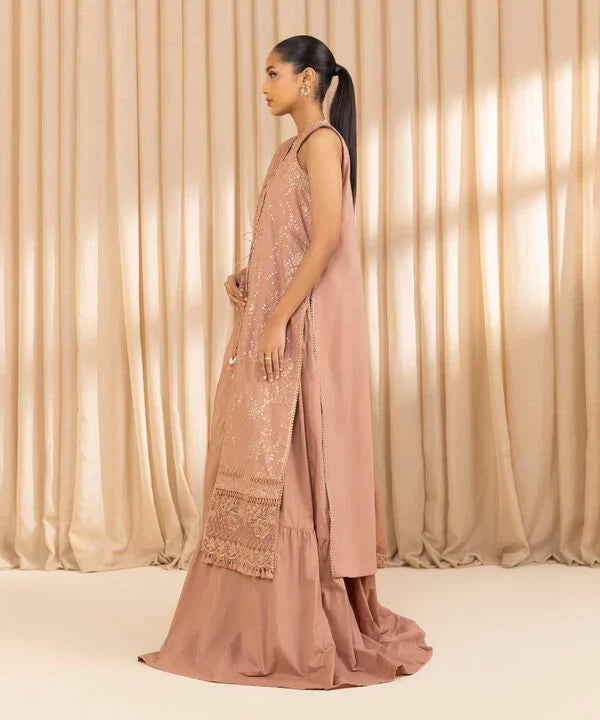 3 Piece - Embroidered Cotton Suit