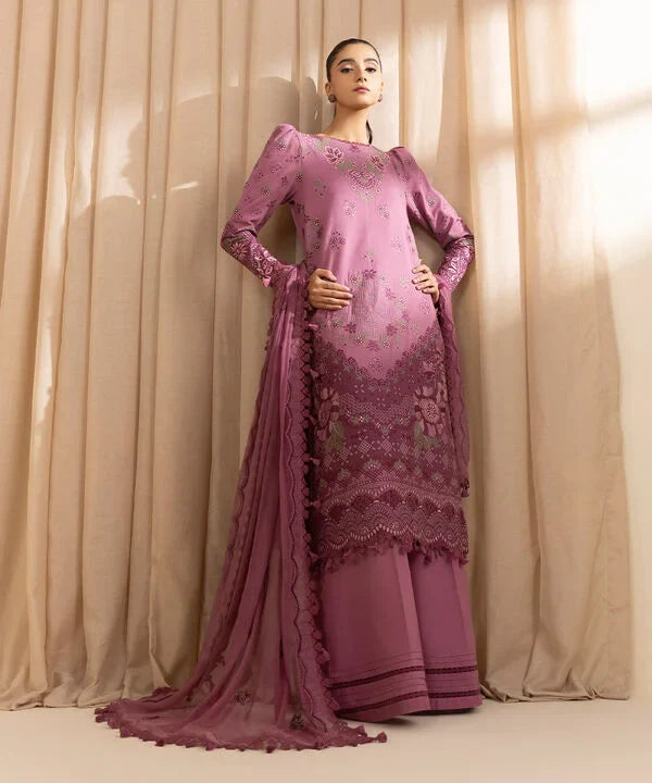 3 Piece - Embroidered Dobby Suit