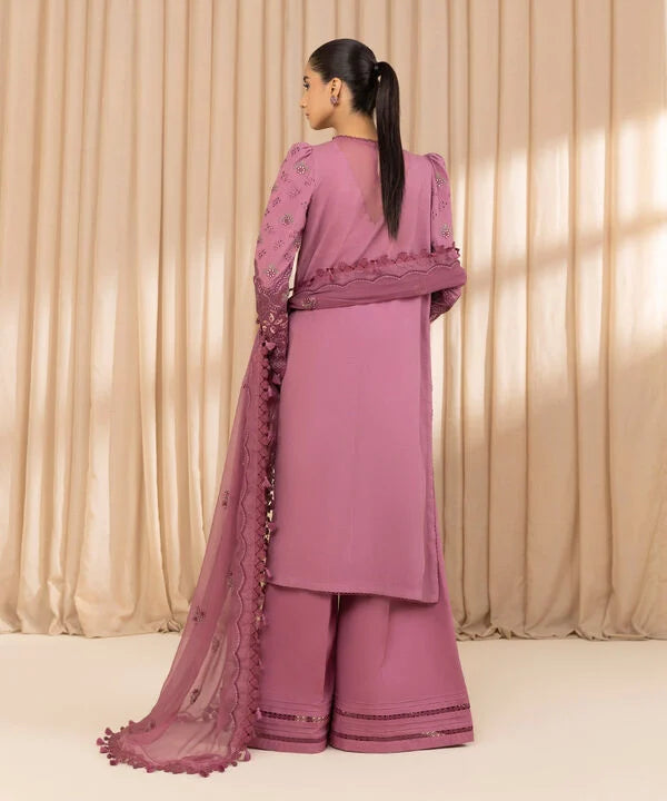 3 Piece - Embroidered Dobby Suit