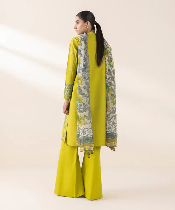 3 Piece - Embroidered Cotton Suit