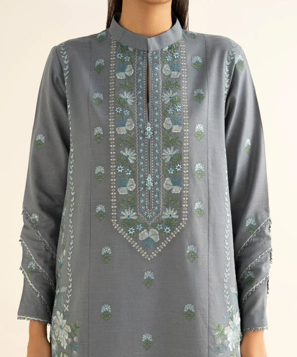 3 Piece - Embroidered Light Khaddar Suit