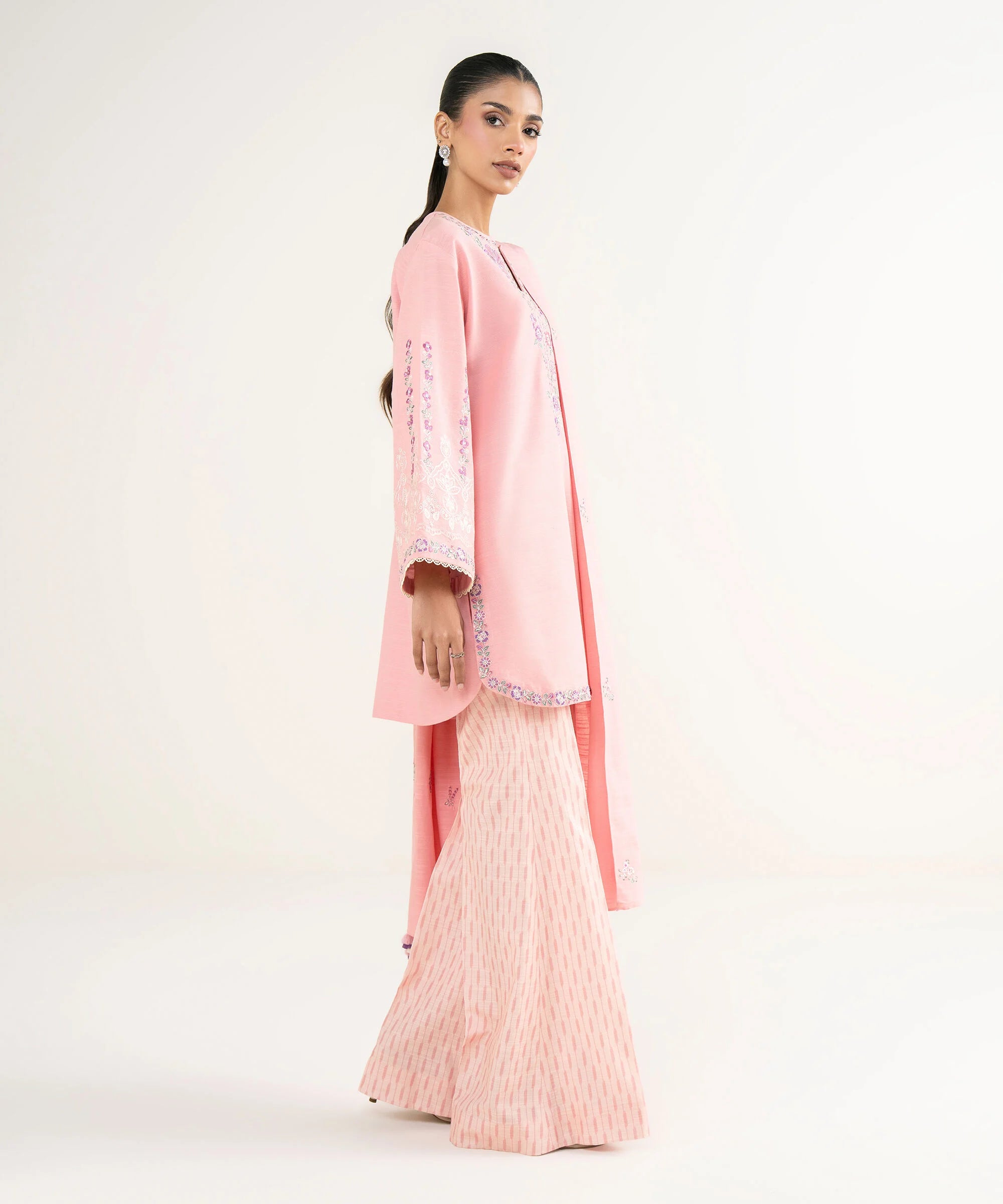 3 Piece - Embroidered Khaddar Suit