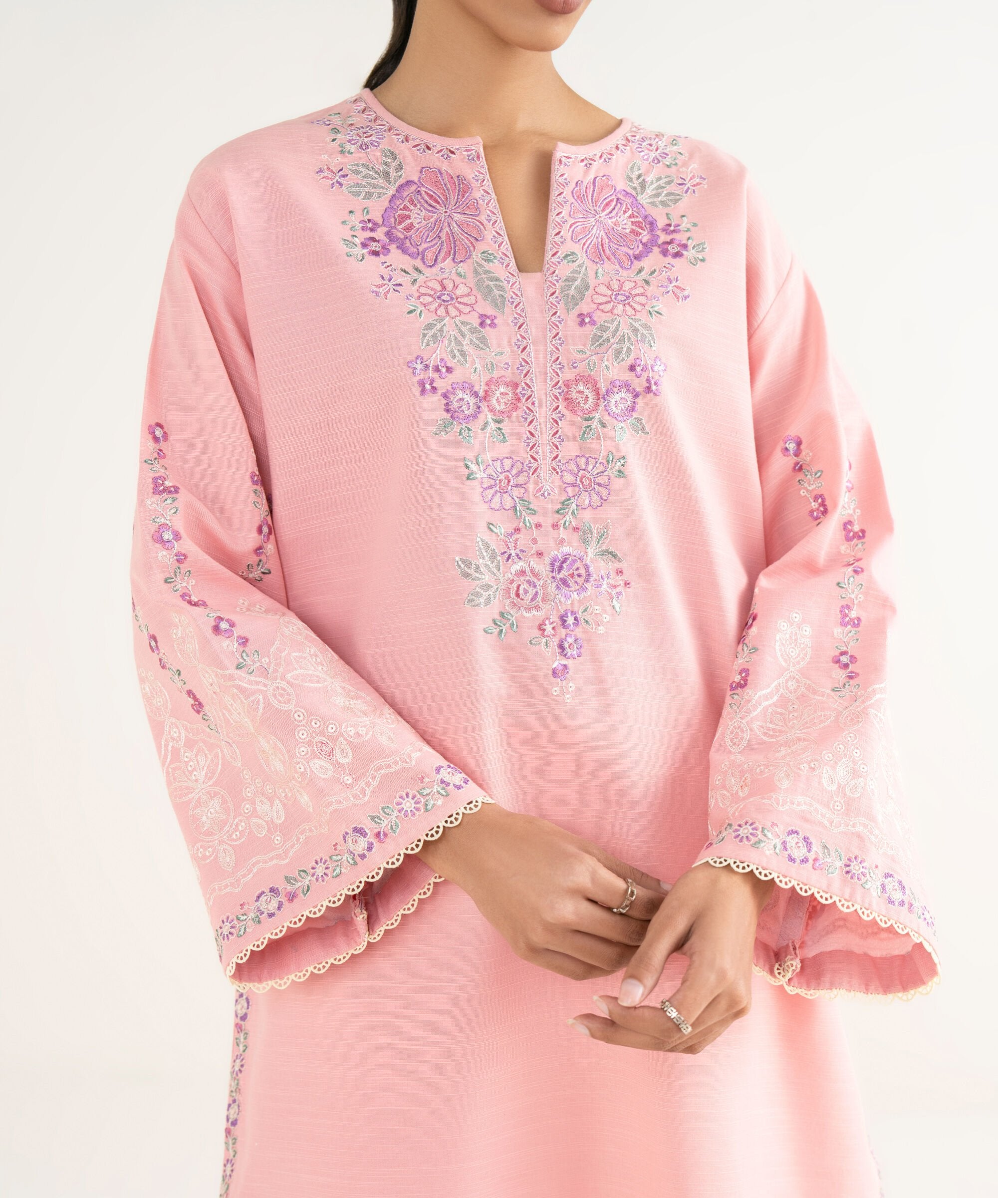 3 Piece - Embroidered Khaddar Suit