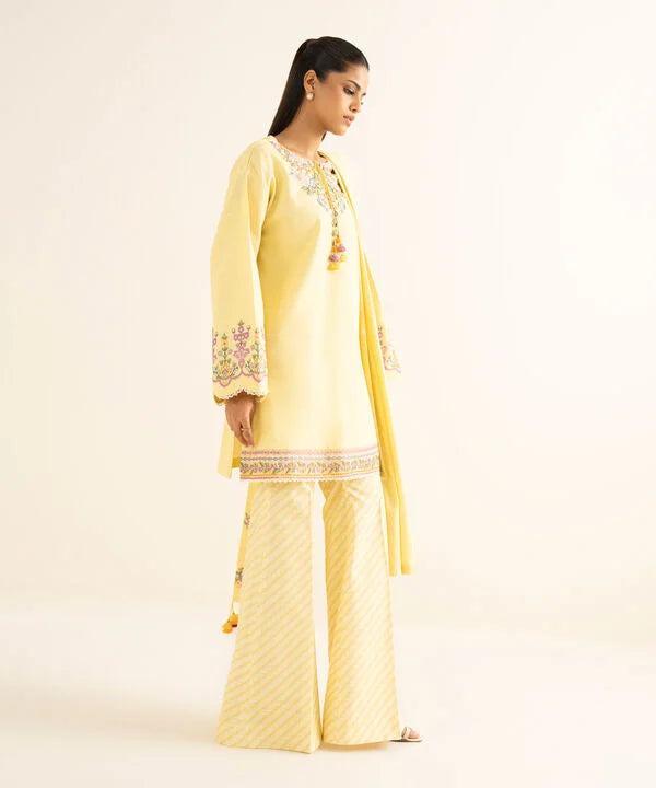 3 Piece - Embroidered Khaddar Suit