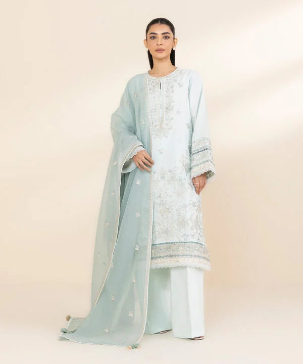 3 Piece - Embroidered Dobby Suit