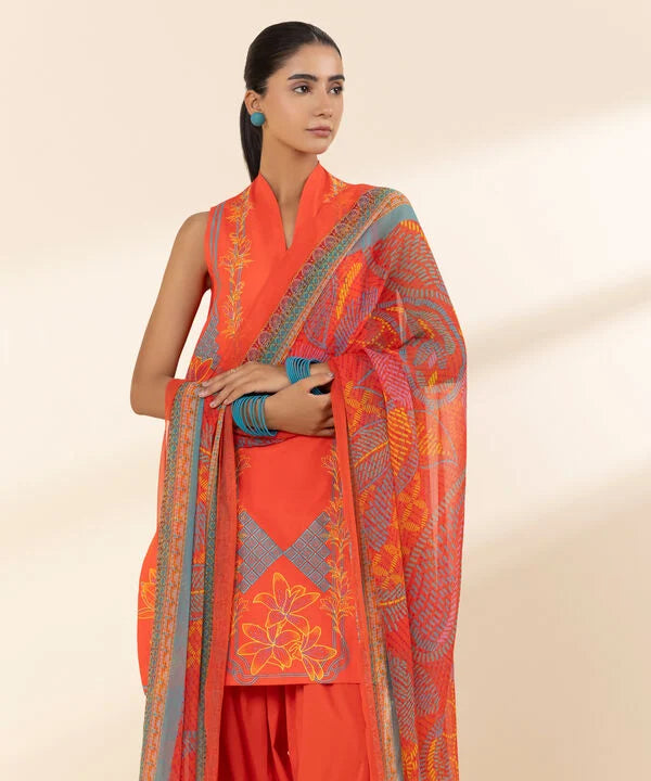 3 Piece - Embroidered Lawn Suit