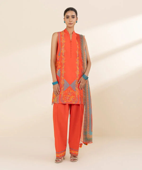 3 Piece - Embroidered Lawn Suit