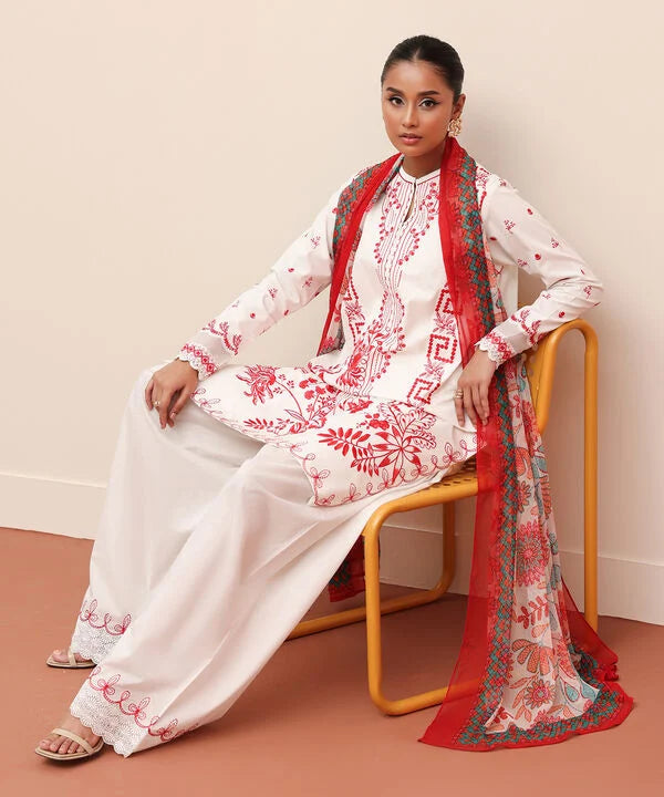 3 Piece - Embroidered Lawn Suit
