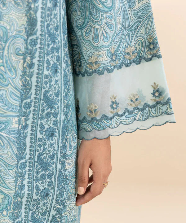 2 Piece - Embroidered Light Khaddar Suit