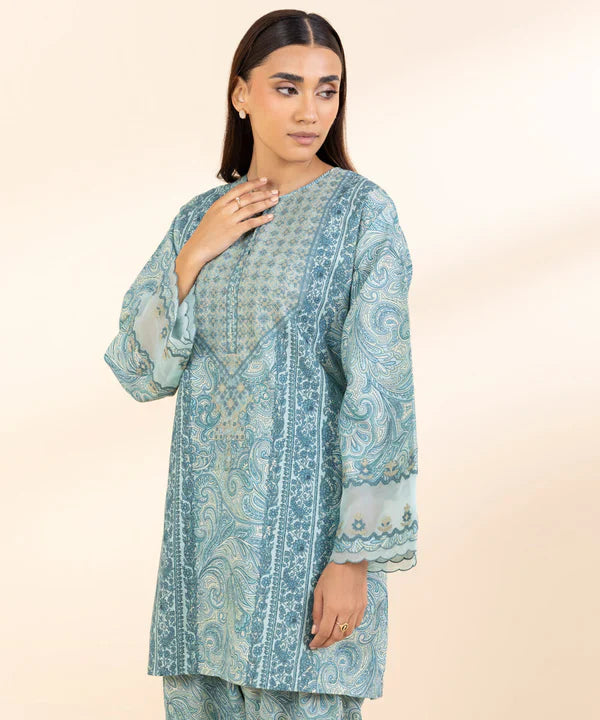 2 Piece - Embroidered Light Khaddar Suit