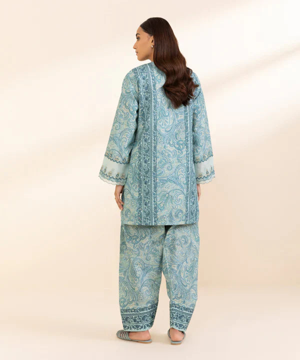 2 Piece - Embroidered Light Khaddar Suit
