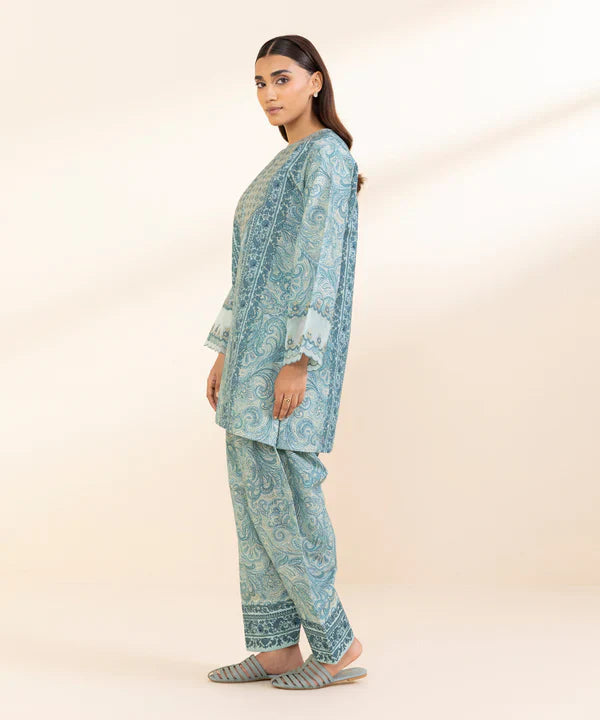 2 Piece - Embroidered Light Khaddar Suit