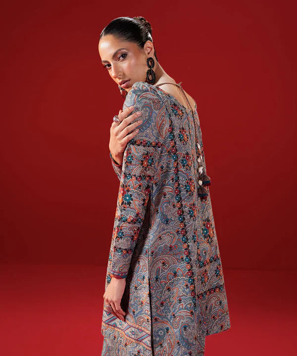 2 Piece - Embroidered Light Khaddar Suit