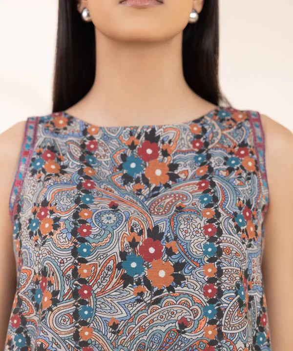 2 Piece - Embroidered Light Khaddar Suit