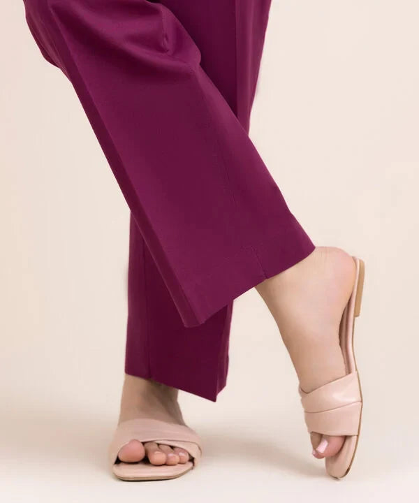 Solid Cambric Straight Pants