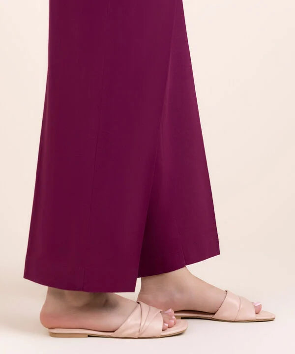 Solid Cambric Straight Pants