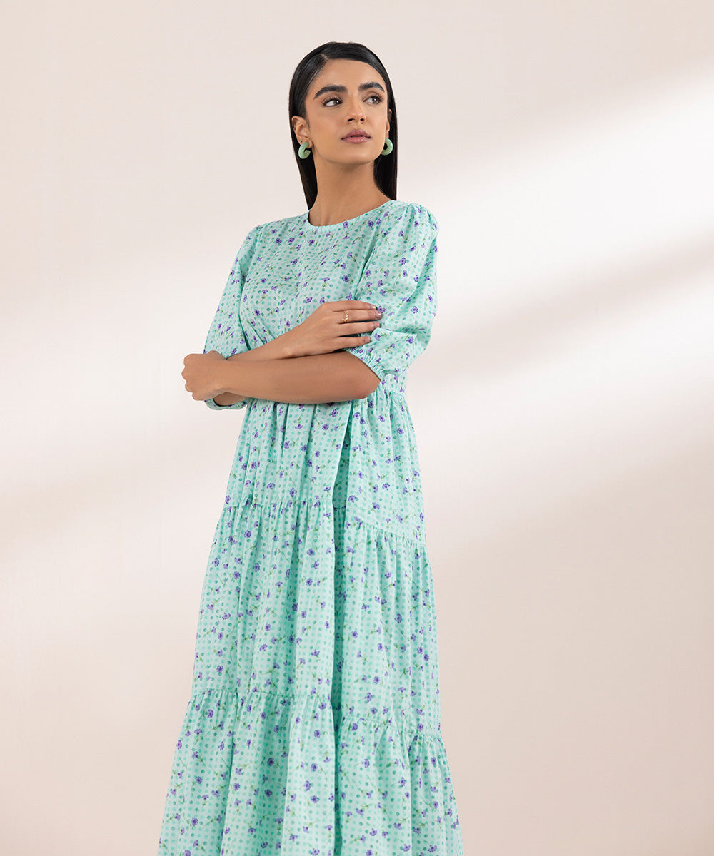 Printed Lawn Tier Dress