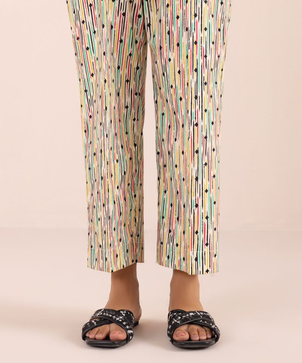 Printed Lawn Straight Pants