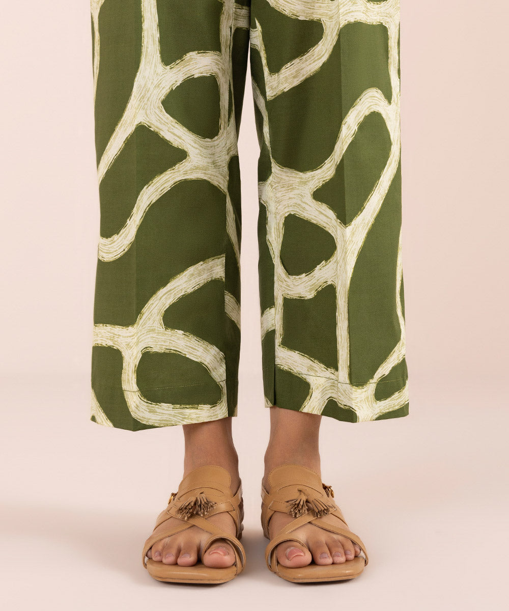 Printed Lawn Straight Pants