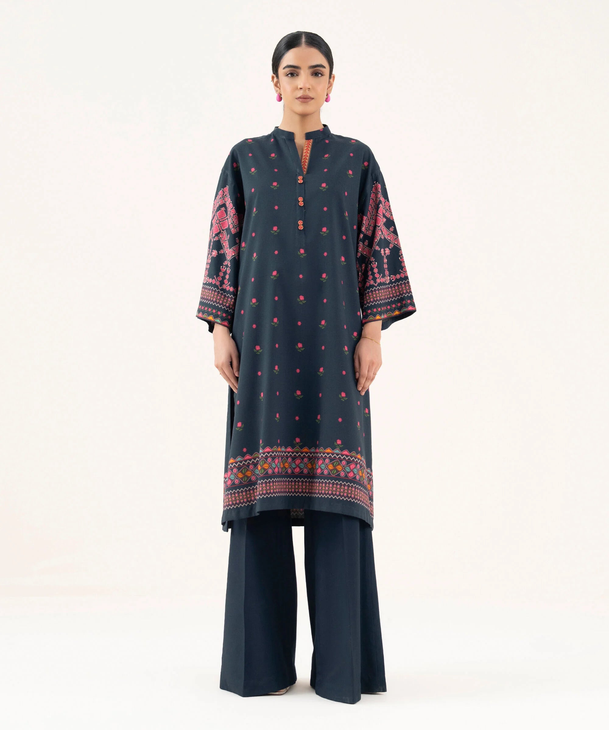 2 Piece - Printed Cotton Suit