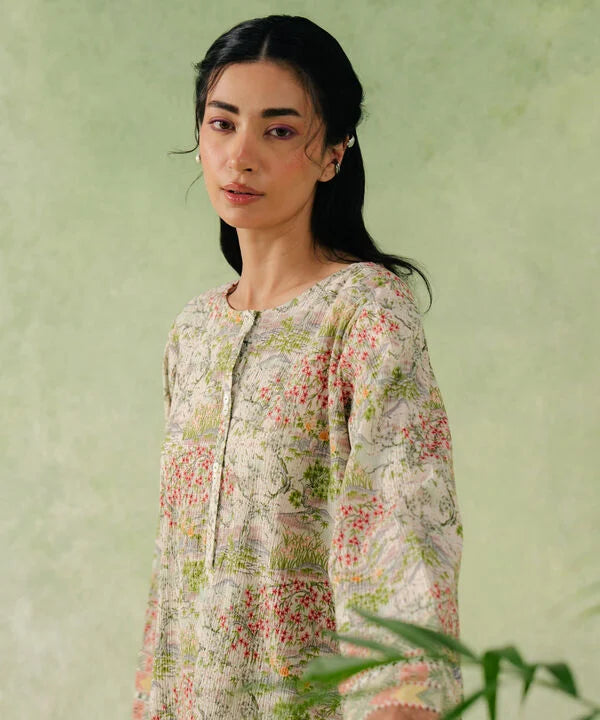 Printed Seersucker Shirt