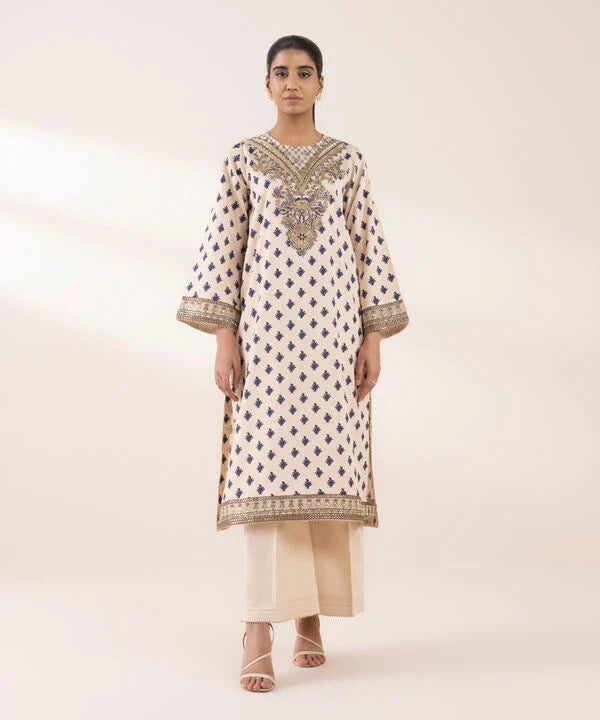 Embroidered Cotton Satin Shirt