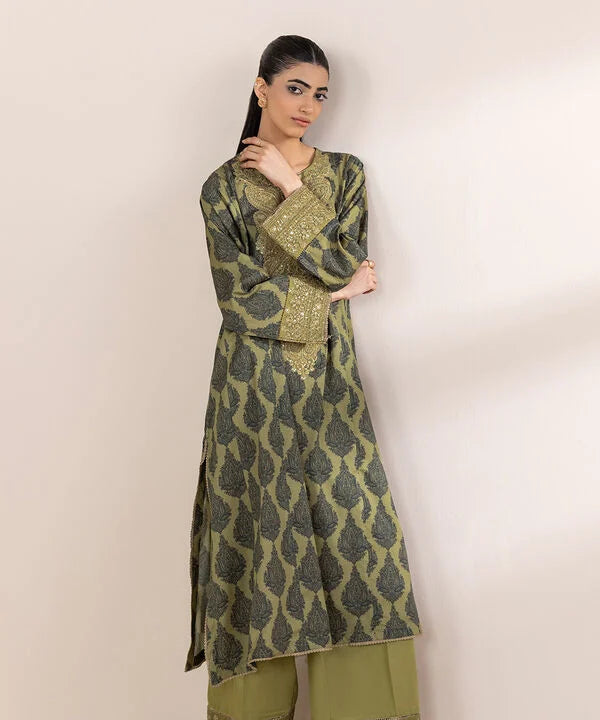 Embroidered Cotton Satin Shirt