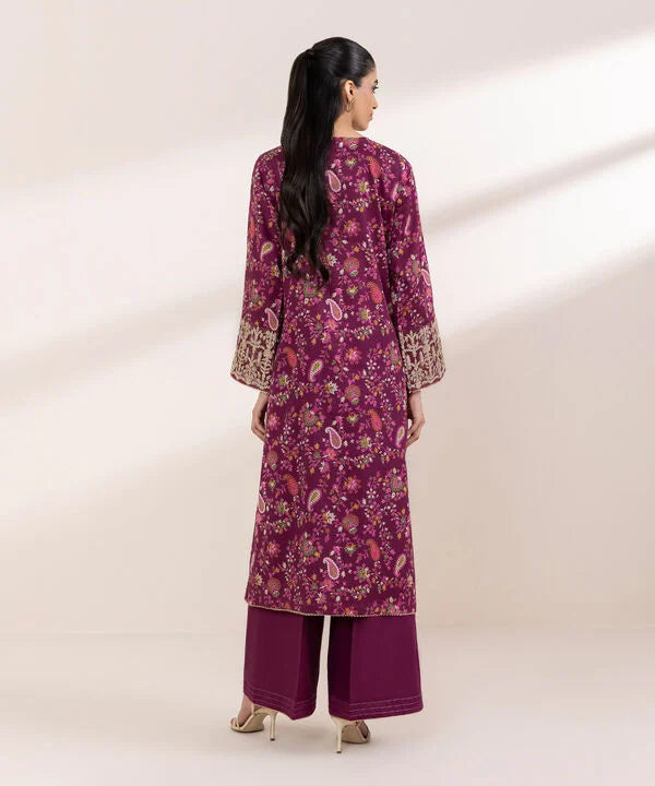 Embroidered Cotton Satin Shirt