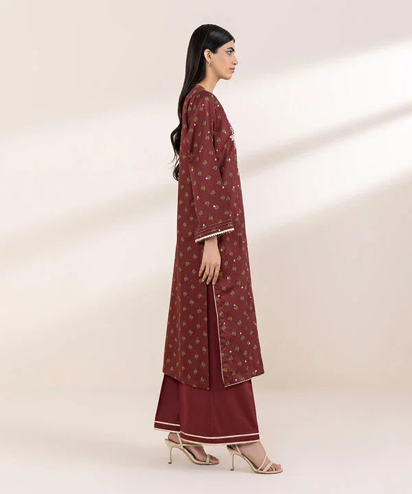 Embroidered Cotton Satin Shirt