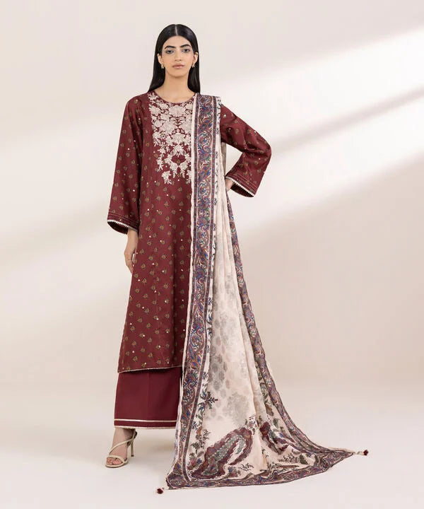 Embroidered Cotton Satin Shirt