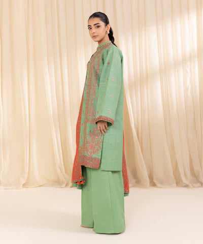 3 Piece - Embroidered Khaddar Suit
