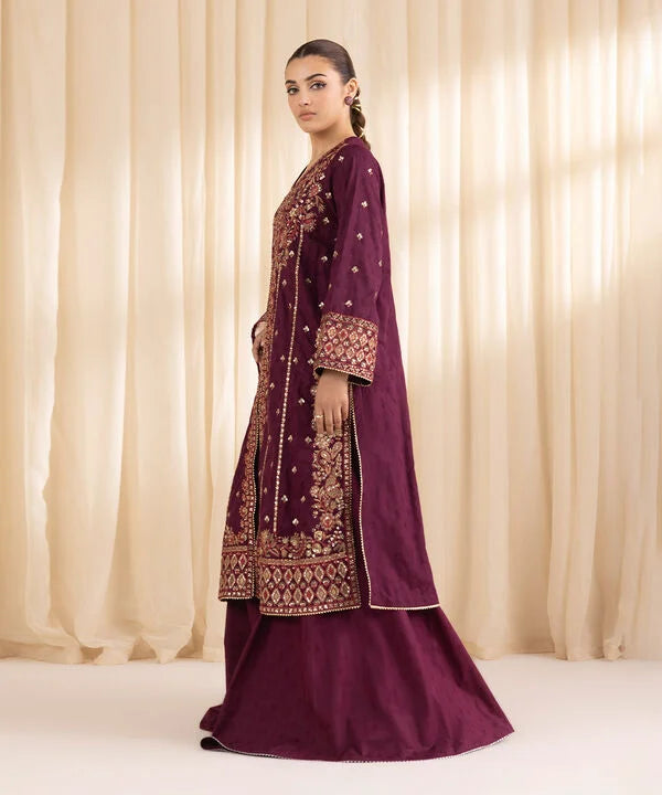 3 Piece - Embroidered Jacquard Suit