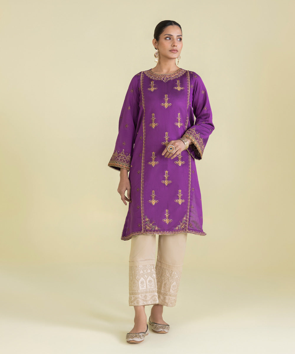 Embroidered Cotton Net Shirt