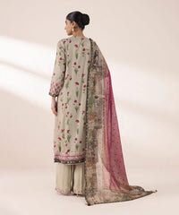 3 Piece - Embroidered Raw Silk Suit