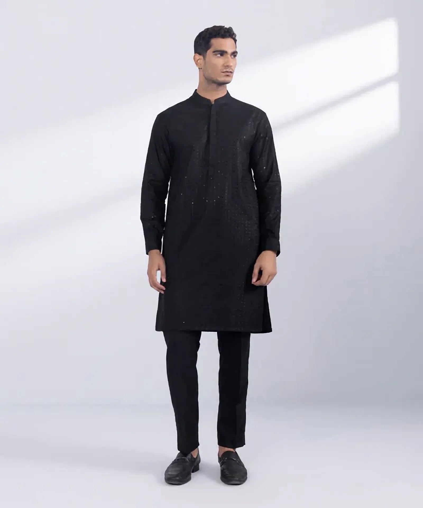 Schiffli Embroidered Cotton Suit