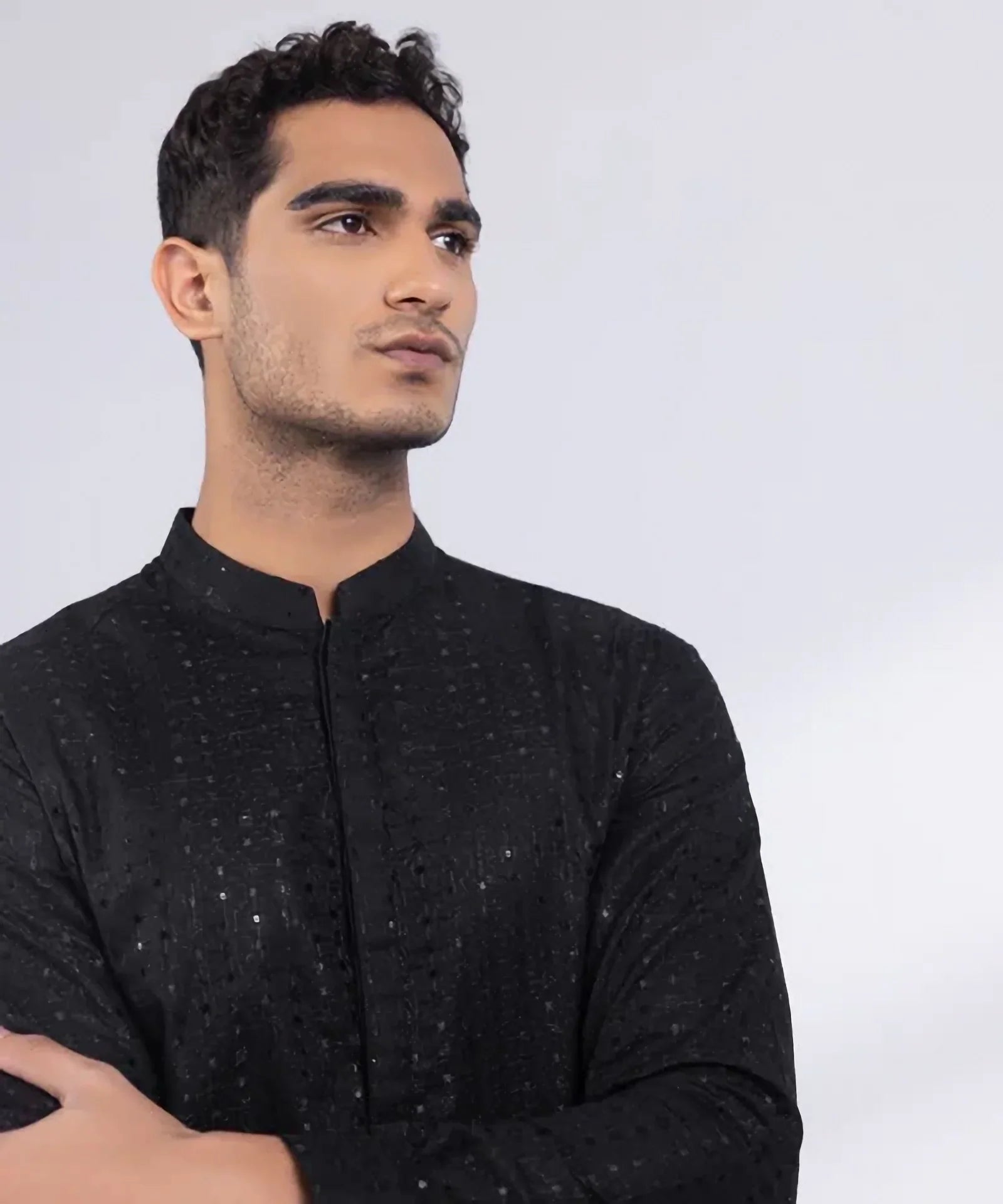 Schiffli Embroidered Cotton Suit